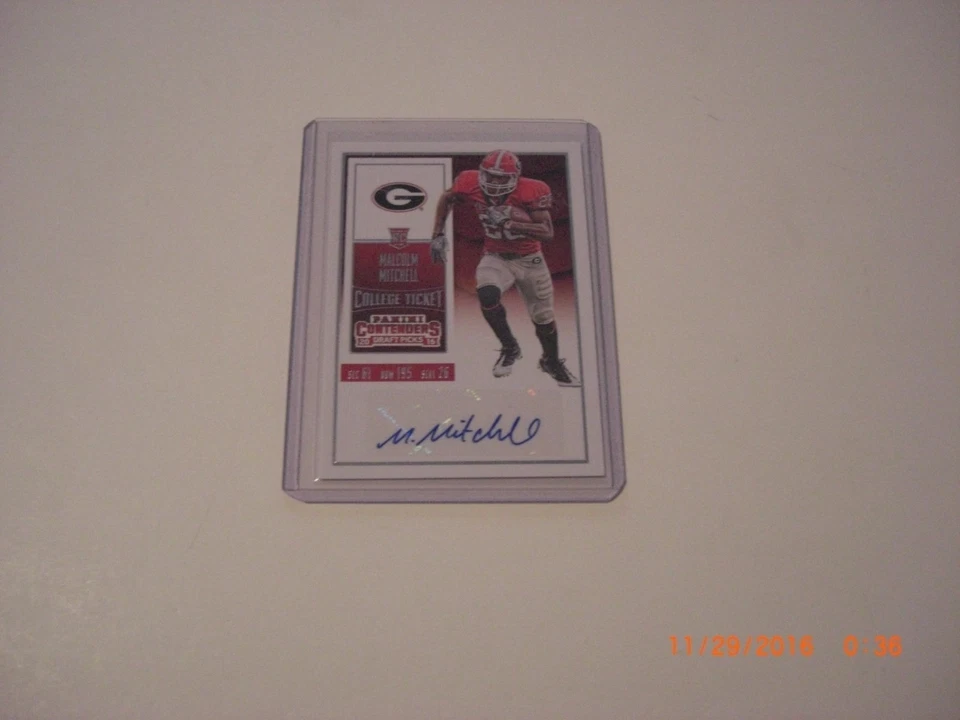 MALCOLM MITCHELL GEORGIA 2016 PANINI CONTENDERS BOLETO UNIVERSITARIO TARJETA FIRMADA AUTOMÁTICAMENTE Foto 1 de 1