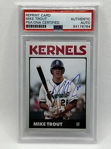 Mike Trout auto 2010 Kernels Minors Signed Baseball Card Rookie RP PSA/DNA RC 💫