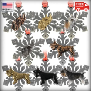 Zinn Schnauzer Schneeflocke Christbaumschmuck, Made in USA - Bild 1 von 11
