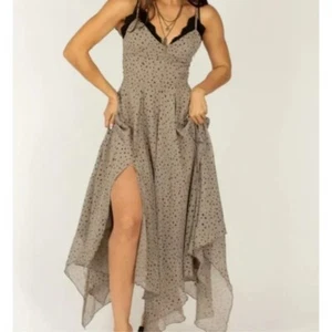 Vestido Mia Joyfilm Athena Punto Topo Oscuro Fluido Boho Bolsillos Pequeño Nuevo con Etiquetas - Imagen 1 de 11