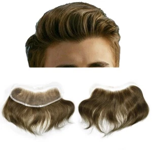 Mens Frontal Hairline All Swiss Lace Forehead Hairpiece for Receding Hairline - Picture 1 of 22
