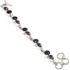 Bi Color Quartz Gemstone Silver Plated Bracelet Jewelry 7-8"