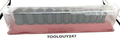 SNAP ON TOOLS 12 pc 3/8 Dr 6pt SAE Deep Impact Socket Set 212SIMFYA 5/16"-1" + - Image 1 of 4