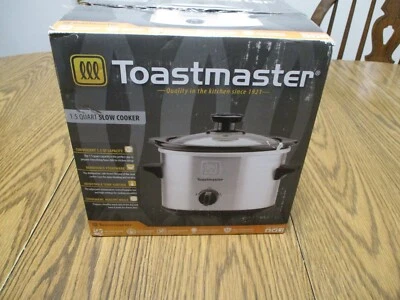 TOTALMENTE NUEVO EN CAJA OLLA DE COCCIÓN LENTA TOASTMASTER 1,5 CUARTOS DE GALÓN CROMO PLATEADO Foto 1 de 4