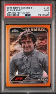 2024 Topps Cromo Fórmula 1 Alain Prost #190 Naranja Refractor/25 PSA 9 Leyendas - Imagen 1 de 3