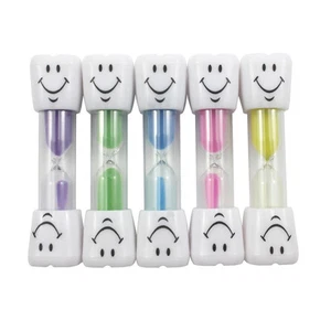Childrens Kids Toothbrush Hourglass Sandglass Glass Smiley Smile Sand Egg Timer - Picture 1 of 5