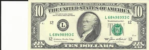 One $10 FRN 1985 "L" excellent circulated condition - Picture 1 of 2