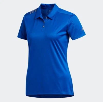 ADIDAS Women's Blue 3-Stripes Performance Polo RRP £40 - Image 1 of 2