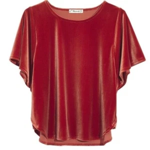 MADEWELL Velvet Butterfly Top Burnt Cinnabar XS Fall Colors - Picture 1 of 7