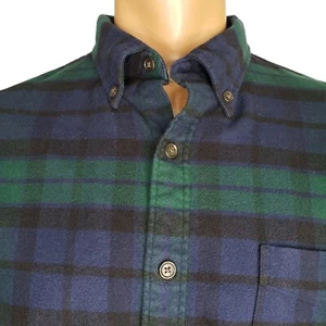 Lands End Traditional Fit Shirt Blue Green Black Watch Tartan Plaid Flannel XLT - Picture 1 of 6