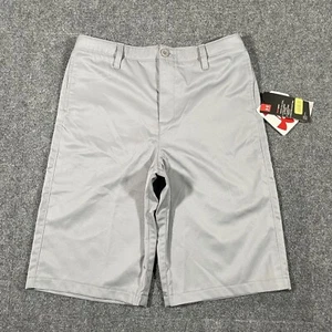 NWT Under Armour Chino Golf Shorts Boys Size 18 Casual Grey Performance - Picture 1 of 8