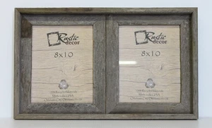 8x10-2.5" Wide Reclaimed Rustic Barn Wood Collage Frame - Holds 2 Photos - Picture 1 of 2