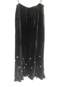 Basler Black Crushed Silk Skirt with Embellishment - Size 12 - Picture 1 of 14