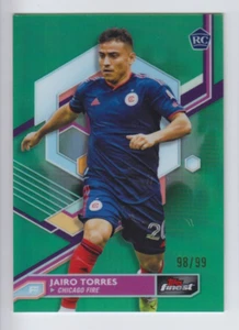 2023 TOPPS FINEST MLS SOCCER JAIRO TORRES RC 98/99 ROOKIE NEON GREEN #81 Fire - Picture 1 of 1