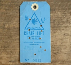 CHINA PEAK CA 1960s Ski Lift Ticket Resort Souvenir Travel Vtg #04292 - Picture 1 of 2