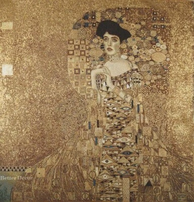 TAPIZ TEJIDO JACQUARD PARED 27" Retrato de Adele GUSTAV KLIMT ARTE - DECORACIÓN EURO Foto 1 de 2