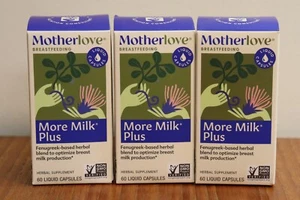 NEW Lot of 3 Motherlove More Milk Plus Breast Lactation Herbal Aid 60 Caps 04/27 - Picture 1 of 8