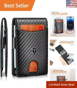 Ultra Slim Bi-Fold Geldbörse für Herren | RFID Schutz Leder Geldbörse mit Geldklammer - Bild 1 von 8