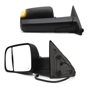 LH+RH Tow Mirrors Fits 2020-2022 Ram 1500 Classic Power Heated Turn Signal Black - Picture 1 of 13