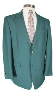 Jack Nicklaus Tournament Series Mens Masters Green 2 Btn Wool Blend Blazer 43L - Picture 1 of 5