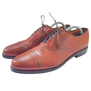 Allen Edmonds Byron elegante Schuhe Herren Größe 11 B Oxford Captoe Leder hellbraun - Bild 1 von 8
