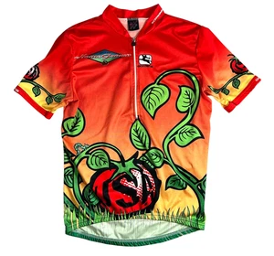 Giordana Men's Cycling Jersey Top Size L 1/2 Zip Front Back Pockets Graphic Pt - Picture 1 of 9