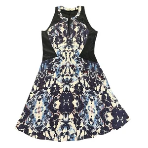 Rebecca Taylor schwarz Aquarell Print Seide ärmelloses Kleid 4 - Bild 1 von 7