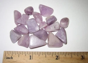 17 TUMBLED POLISHED 0.3"- 0.6" GEL LITHIUM SILICA (PINK LEPIDOLITE) STONES 33.3g - Picture 1 of 1