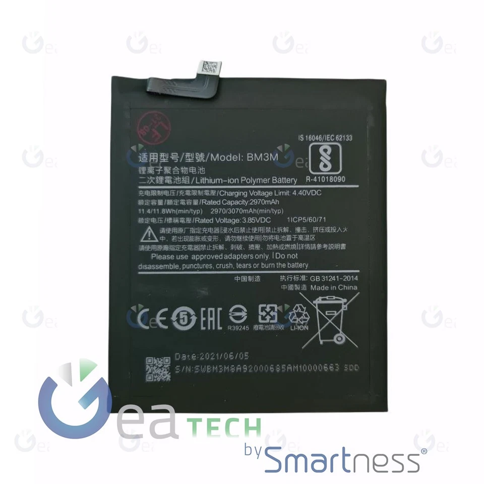 BATTERIA XIAOMI MI 9 SE 9SE M1903F2G BM3M 3070MAH LI-ION RICAMBIO PARI ORIGINALE - Imagen 1 de 1