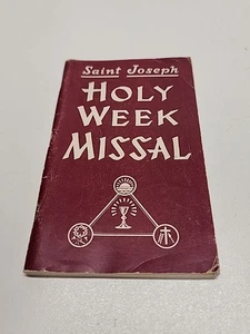 HOLY WEEK MISSAL 1956 - Catholic Liturgy Mass Prayer Vintage Booklet St Joseph - Picture 1 of 13