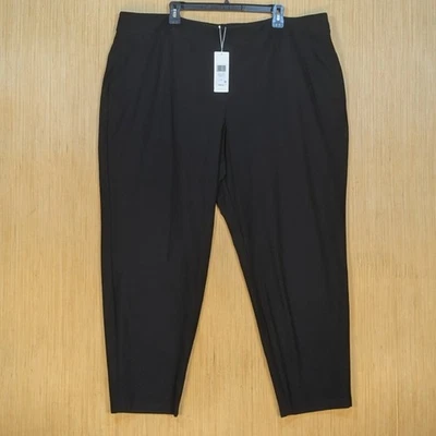 Eileen Fisher Black Slim Ankle Pant Stretch Sustainable Minamilist Womens 3X NEW - image 1 of 4