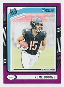 2024 Panini Donruss #309 Rome Odunze Rated Rookie RC Press Proof Purple Bears - Bild 1 von 2