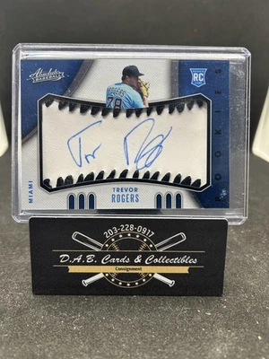 2021 Panini Absolute #102 Trevor Rogers Rookie RC BASEBALL AUTO #/60 MARLINS A05 - Image 1 of 2
