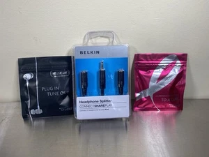 BRAND NEW! Belkin Headphone Splitter - with 2 pairs of Delta Studio Earbuds! - Picture 1 of 5