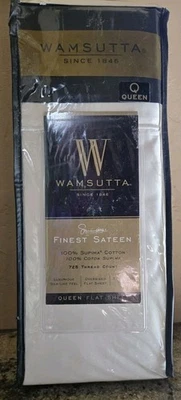 Nueva sábana plana Wamsutta 725 TC supina algodón queen satén marfil Foto 1 de 3