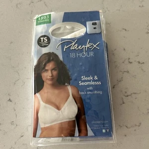 Neu Playtex 18 Stunden BH elegant & glatt ohne Bügel weiß US4803 UVP - 36,00 $ 40B - Bild 1 von 5