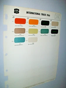 1966 IH International Scout Travelall Pickup truck Acme Paint Chips sheet -VG - Picture 1 of 1
