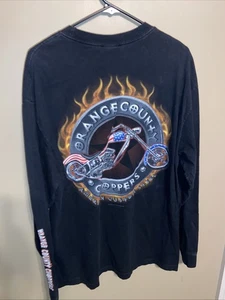Vintage 2000s Orange County Choppers Biker Long Sleeve T Shirt Size XL Black Y2K - Bild 1 von 7