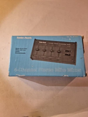 Realistic Radio Shack 4 channel Stereo Microphone Mixer 32-1105 Tandy Corp New - Image 1 of 4