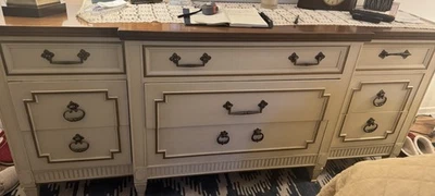 Vintage French Provin. Dresser W/ Wood Top; See Bedside Table In Other Listings - Image 1 of 4