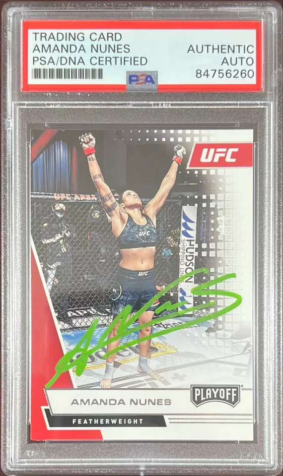Amanda Nunes auto 2021 Panini Chronicles Playoff card #64 UFC PSA Encapsulated - Image 1 of 3