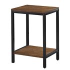 Wood End Tables Small Side Table with Storage Night Stand Metal Frames 2 Tier