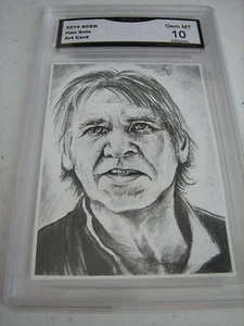 HAN SOLO STAR WARS ARTISTA AUTÓGRAFO 2014 ACEO ART TARJETA IMPRESA GRADO 10 L@@@K - Imagen 1 de 1