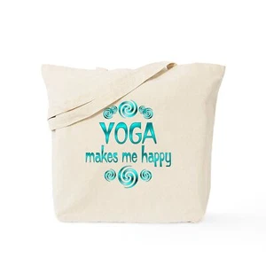CafePress Yoga Happiness Natural Canvas Tote Bag, Cloth Shopping Bag (399719535) - Picture 1 of 19