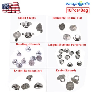 Paquete de 10 piezas de botón lingual de ortodoncia dental de acero inoxidable para tratamiento dental - Imagen 1 de 17