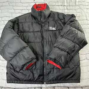 First Down USA Duck Down Puffer XL Jacket Black Red Winter Coat Reversible VTG - Picture 1 of 10