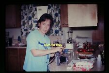 Woman w/ Polaroid Camera in Kitchen in 1970, Original Slide aa 3-22a