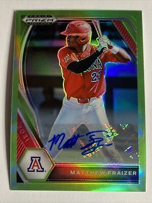 2021 Panini Prizm Draft Lime Green /23 AUTO #220 Matthew Fraizer Auburn Tigers - Image 1 of 3
