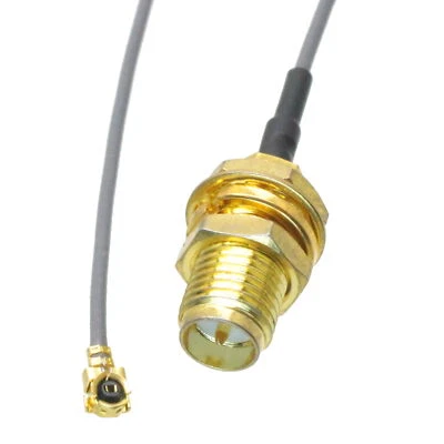 10PCS Reverse Polarity RP-SMA female bulkhead to IPX U.fl 1.13mm 8" pigtail PCI - Image 1 of 3