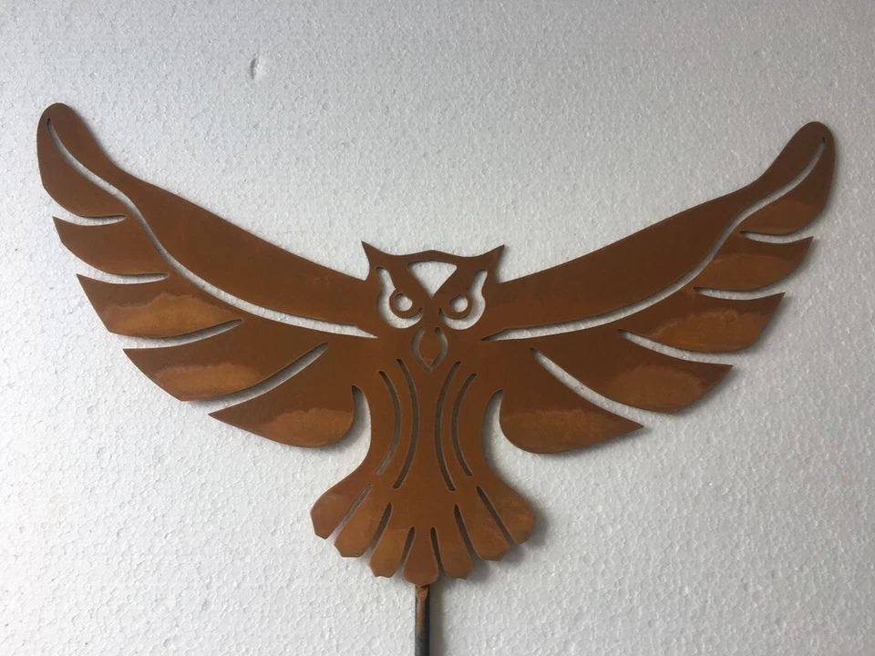 Eule Stecker, Gartendeko, Blumenstecker, Edelrostoptik - Bild 1 von 1